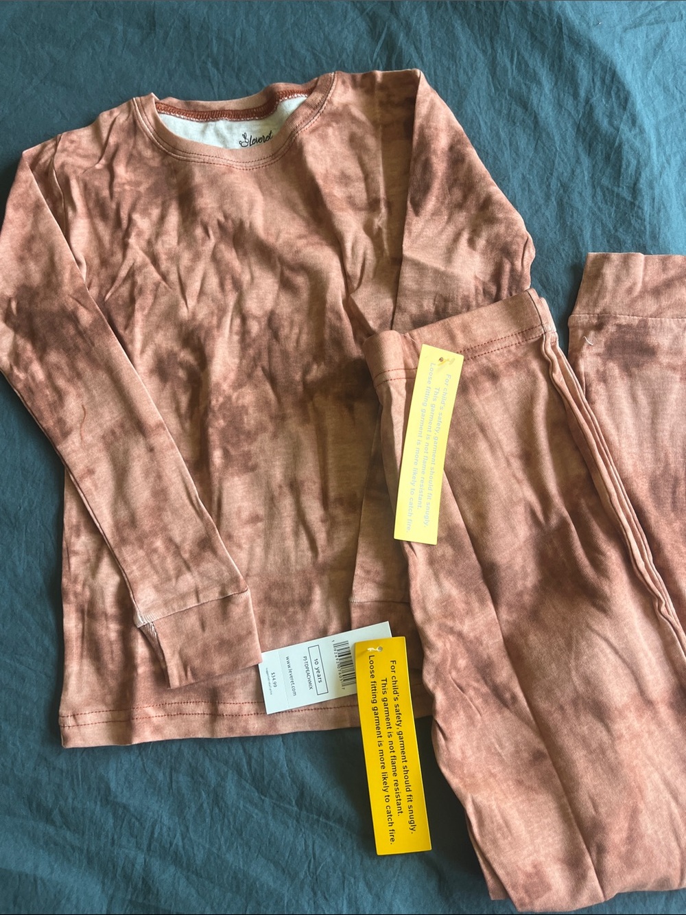 Kids Pink Tie-Dye Long Sleeve Pajama Set